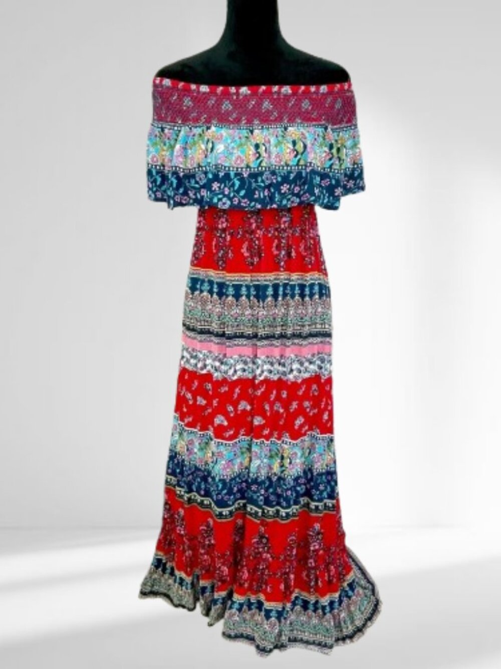Patrons of Peace Red Señorita Shoulder Dress Small - Picture 2 of 6